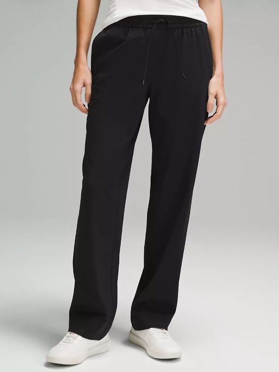 lululemon athletica Pants - Lululemon Straight-Leg Mid-Rise Pant drawstring Luxtreme Regular Black Medium